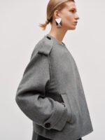 Oversize Draped Wrap Wool Blend Jackets