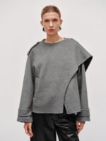 Oversize Draped Wrap Wool Blend Jackets