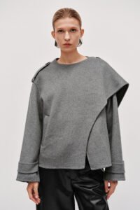 Oversize Draped Wrap Wool Blend Jackets
