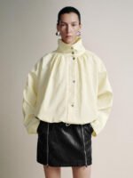 Stand Collar Button Up Jackets