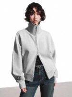 Stand Collar Full Zip Bomber Jackets