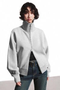 Stand Collar Full Zip Bomber Jackets