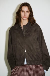 Suede Zip Up Front Jackets