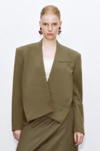 Surplice V-Neck Deconstructed Structured Blazers