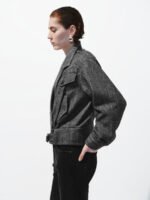 Wrap Front Notch Collar Jackets