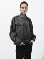 Wrap Front Notch Collar Jackets