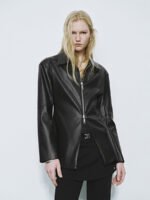 Zip Up Front Vegan Leather Jackets
