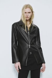 Zip Up Front Vegan Leather Jackets