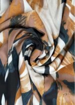 Dark Camel Bohemian Print A Line Elastic Waist Skirt