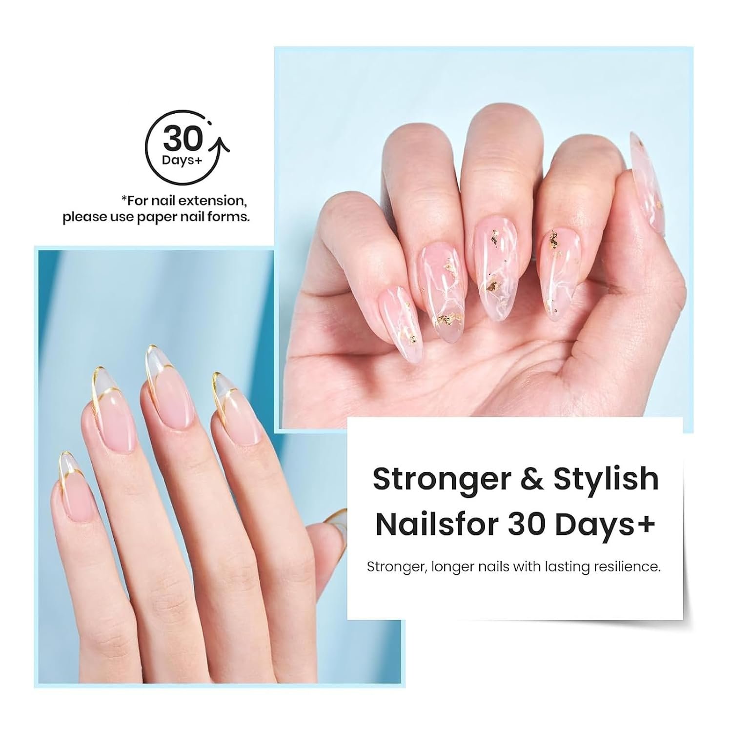 Professional Builder Nail Gel Kit for Nails – 5-in-1 Nail Extension Gel, Strengthener, Thickening Overlay & Nail Repair Set (UV/LED Cure) - Image 3
